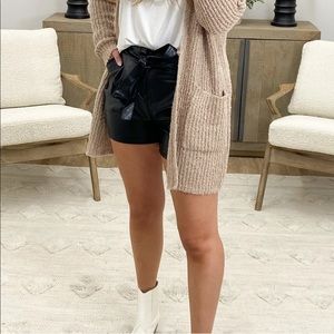 Faux leather shorts